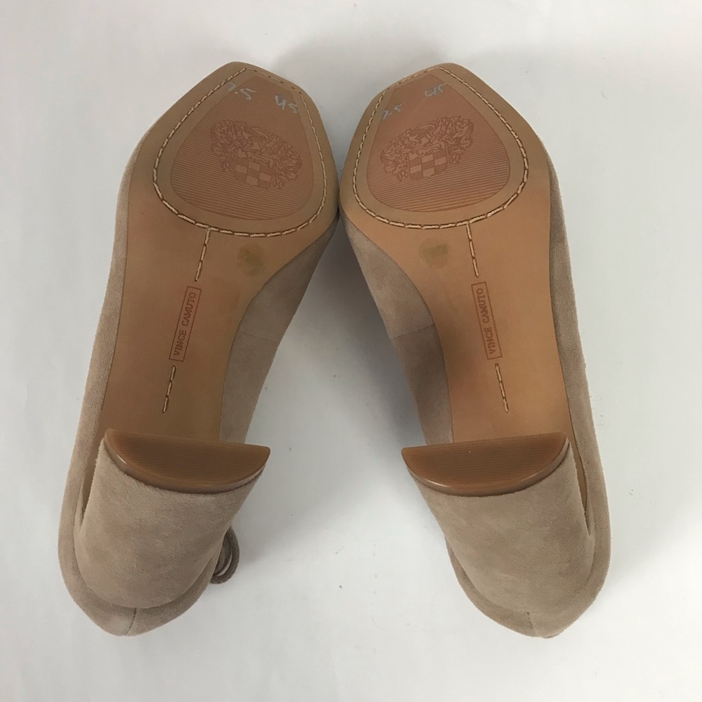 Vince Camuto Damell Suede Ankle Wrap Pump in Taupe - Picture 8 of 8